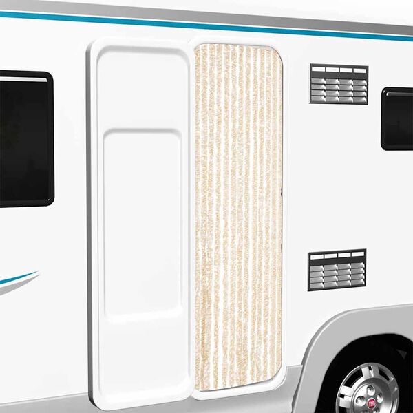 vidaXL Zasłona przeciwko owadom, beżowo-biała, 56x200 cm, szenilowa