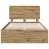 vidaXL Ramka ł&oacute;żka Dąb rzemieślniczy 135 x 190 cm Lite drewno sosnowe