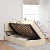 vidaXL Ł&oacute;żko z miejscem na przechowywanie i materacem Kremowy