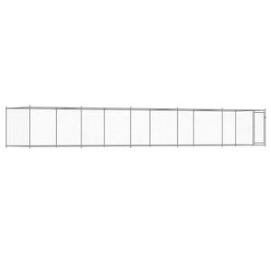 vidaXL Klatka dla psa, z drzwiami, szara, 10x2x1,5 m, stal