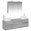 vidaXL Zestaw mebli łazienkowych 4 pcs Szary Sonoma