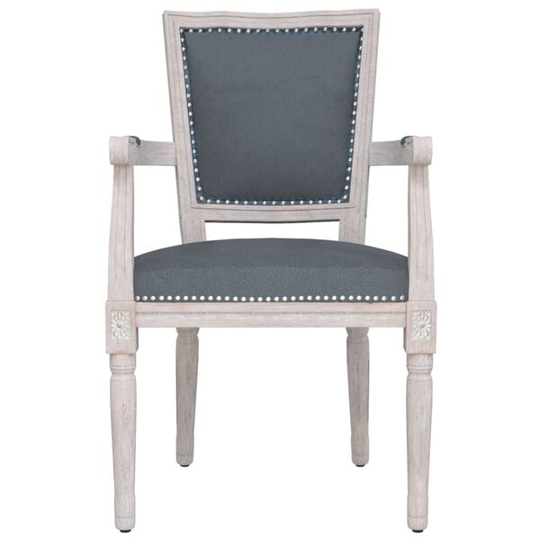 vidaXL Krzesło stołowe, ciemnoszare, obite aksamitem