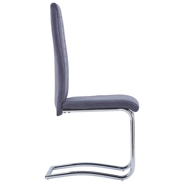 vidaXL Krzesła stołowe, wspornikowe, 4 szt., szare, sztuczny zamsz