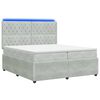 vidaXL Ł&oacute;żko z box spring LED z materacem jasnoszary 200 x 200 cm