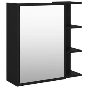 vidaXL Szafka z lustrem czarna 62,5x20,5x64 cm materiał drewnopochodny
