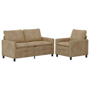 vidaXL Zestaw Sof 2 pcs Ciemnoszary Poliester