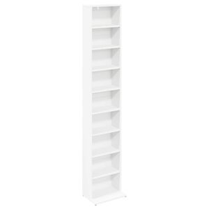 vidaXL Kabinet na płyty CD Biały 33 x 23,5 x 175 cm