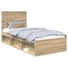 vidaXL Ramka ł&oacute;żka Dąb Sonoma 90 x 200 cm Lite drewno sosnowe
