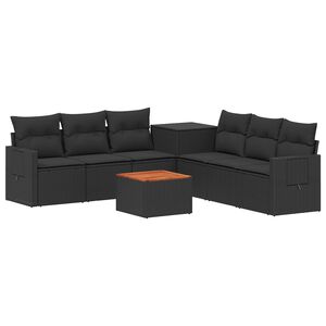 vidaXL Zestaw Sof 8 szt. Czarny 55 x 55 x 37 cm