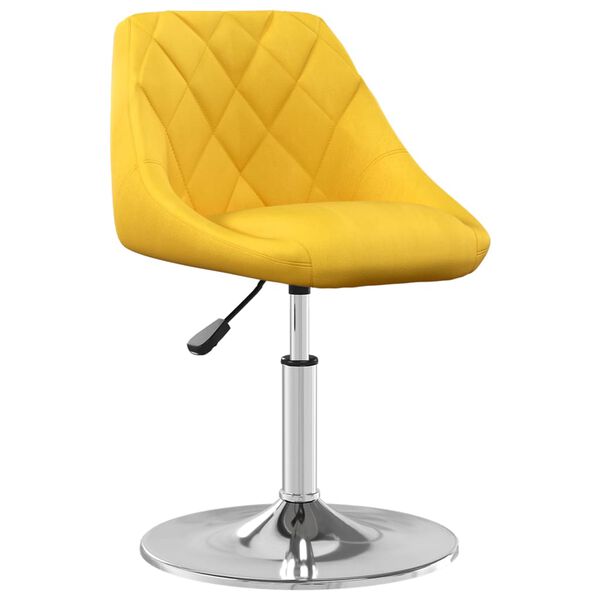 vidaXL Obrotowe krzesła stołowe, 6 szt., musztardowe, aksamitne