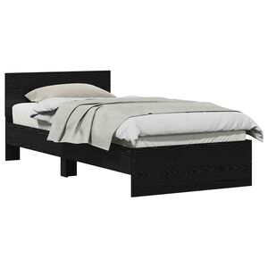 vidaXL Ramka ł&oacute;żka Czarny Dąb 90 x 200 cm Materiał drewnopochodny