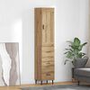 vidaXL Highboard z szufladą Dąb rzemieślniczy 34,5 x 34 x 180 cm