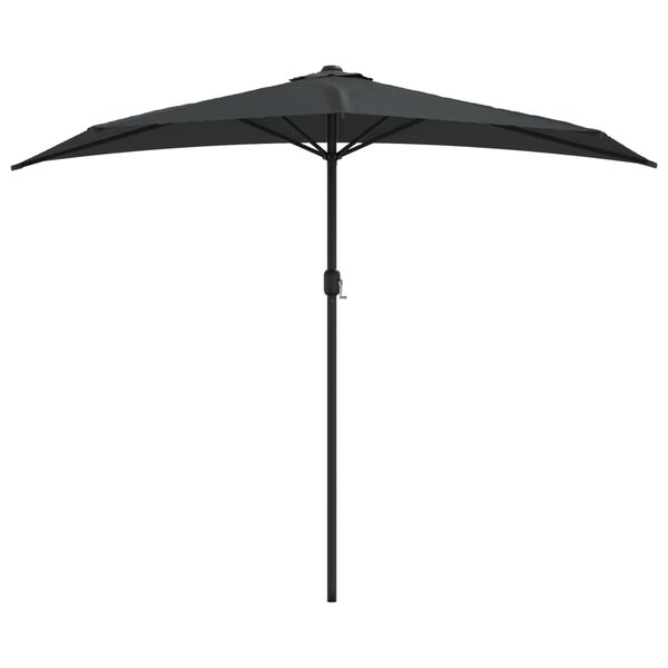 vidaXL Półparasol balkonowy na słupku z aluminium, 270x144cm, antracyt