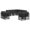 vidaXL Zestaw sof na zewnątrz 11 pcs Czarny i Ciemnoszary Poliester