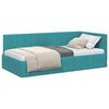 vidaXL Rama ł&oacute;żka narożnego Turkusowy 100 cm x 200 cm Aksamit