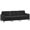 vidaXL 3-osobowa sofa z poduszkami, czarna, 210 cm, aksamit