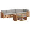 vidaXL Zestawy sof 8 pcs Naturalny i Jasny Szary Lite Drewno Akacji