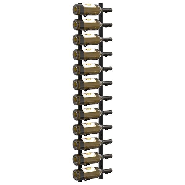 vidaXL Ścienne stojaki na 12 butelek wina, 2 szt., czarne, żelazne