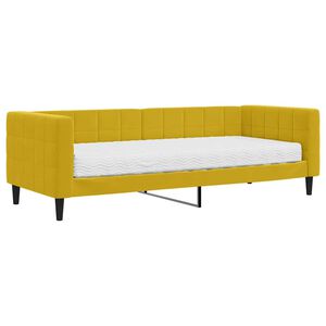 vidaXL Sofa z materacem do spania, ż&oacute;łta, 80x200 cm, aksamit