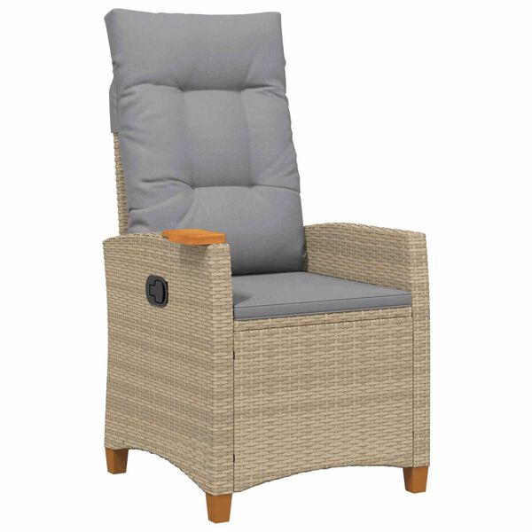 vidaXL Fotel z regulowanym oparciem i tacą na napoje 62 x 64 x 112 cm