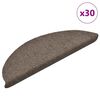 vidaXL Maty na schody samoprzylepne 30 szt. 56x17x3 cm beżowe p&oacute;łokrągłe