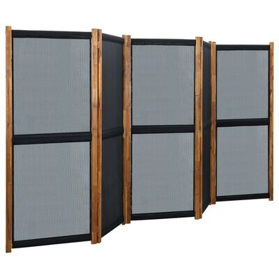 vidaXL Parawan 5-panelowy, czarny, 350 x 170 cm