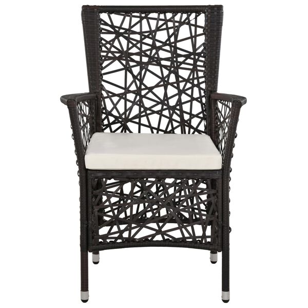 vidaXL 7-częściowy zestaw mebli ogrodowych, brązowy