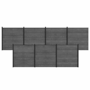 vidaXL Zestaw ogrodzeniowy 7 szt. 1218 x 186 cm WPC i aluminium Szary