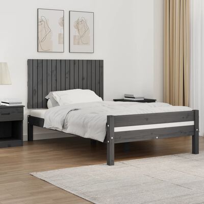 vidaXL Wezgłowie łóżka, szare, 108x3x60 cm, lite drewno sosnowe