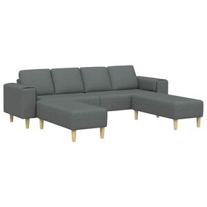 vidaXL Sofa do salonu 3 pcs Ciemnoszary Poliester