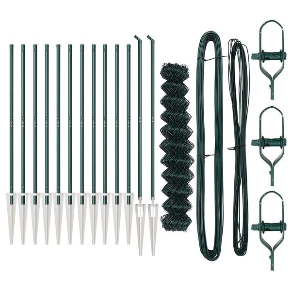 vidaXL Słupek ogrodzeniowy. Zielony 1 x 25 m (siatka 60 x 60 mm) Stal