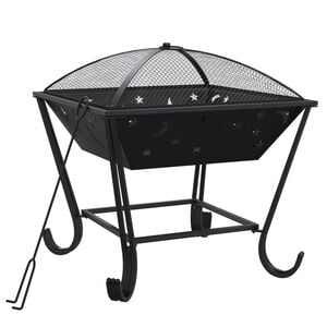 vidaXL Palenisko z pogrzebaczem, 50 cm, XXL, stal