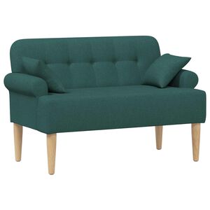 vidaXL Sofa dwuosobowa z guzikowym pikowaniem Ciemnozielony tkanina