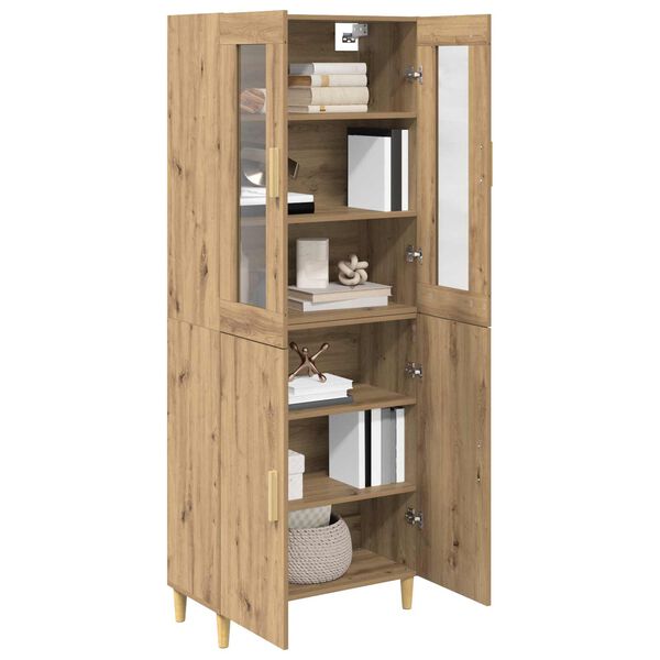 vidaXL Highboard Dąb rzemieślniczy 69,5 x 34 x 180 cm