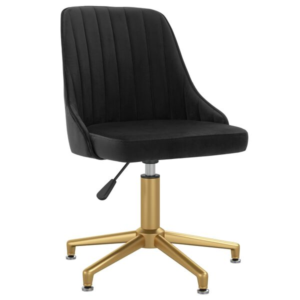 vidaXL Obrotowe krzesła stołowe, 6 szt., czarne, obite aksamitem