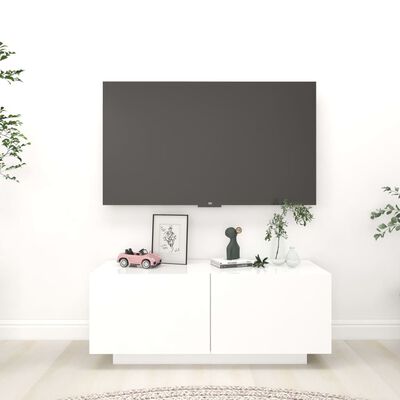 vidaXL Szafka pod TV, biała, 100x35x40 cm, materiał drewnopochodny