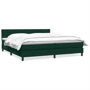 vidaXL Ł&oacute;żko typu Box Spring z materacem Ciemnozielone 180x220 cm