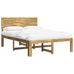 vidaXL Podw&oacute;jna rama ł&oacute;żka z wezgłowiem ROSTOCK Biały 120 x 190 cm