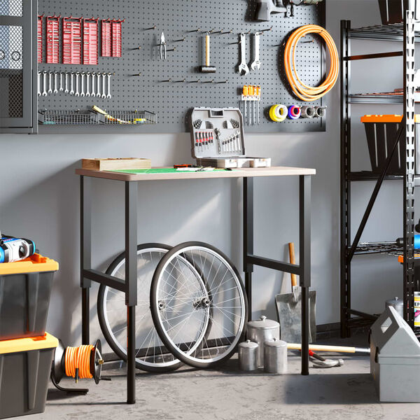 vidaXL Stolik roboczy, 100x60x(71,5-98) cm, prostokątny, drewno dębowe