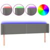 vidaXL Zagł&oacute;wek do ł&oacute;żka z LED, ciemnoszary, 203x16x78/88 cm, tkanina