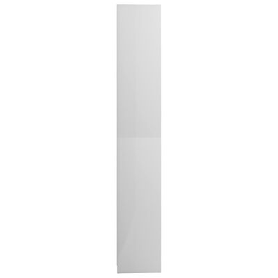 vidaXL Szafka łazienkowa, biała, połysk, 30x30x183,5 cm, płyta wiórowa
