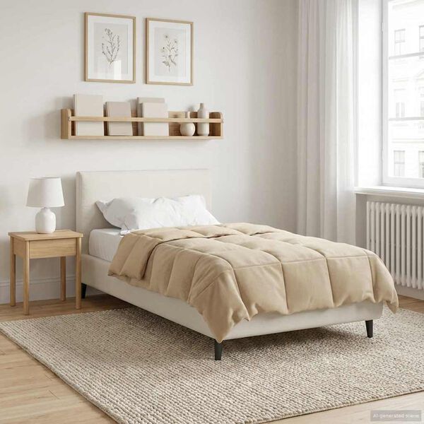 vidaXL Kołdra na cały rok Kwiłtowany Kremowy 135 x 200 cm Mikrofibra