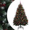 vidaXL Sztuczna choinka zielona z bombkami 150 cm 150 LED Ciepła biel