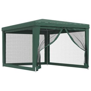 vidaXL Namiot imprezowy z 4 ścianami z siatki, zielony, 3x4 m, HDPE