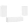 vidaXL 4-cz. zestaw mebli TV z LED, biały, materiał drewnopochodny