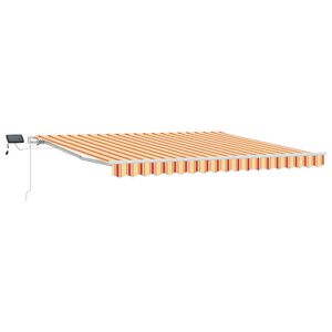 vidaXL Markiza wysuwana Ż&oacute;łty i pomarańczowy 400 &times; 300 cm