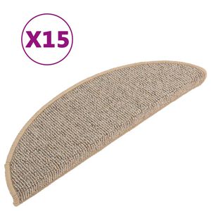 vidaXL Maty na schody 15 szt. 56x17x3 cm Brązowe p&oacute;łokrągłe
