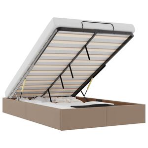 vidaXL Rama ł&oacute;żka otomana bez materaca, cappucino, 120x190cm, ekosk&oacute;ra