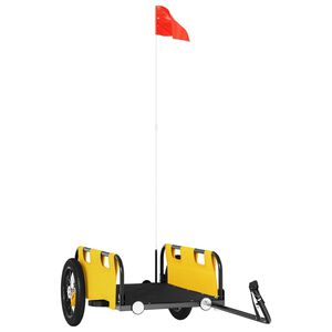 vidaXL Przyczepka rowerowa, ż&oacute;łta, tkanina Oxford i żelazo