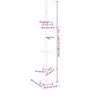 vidaXL Drzewko dla kota, do sufitu, ciemnoszare, 263,5-289,5 cm